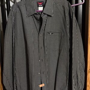 Wrangler Black and White Plaid Casual Shirt